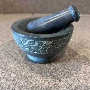 Carved Stone Mortar and Pestle 4.25”